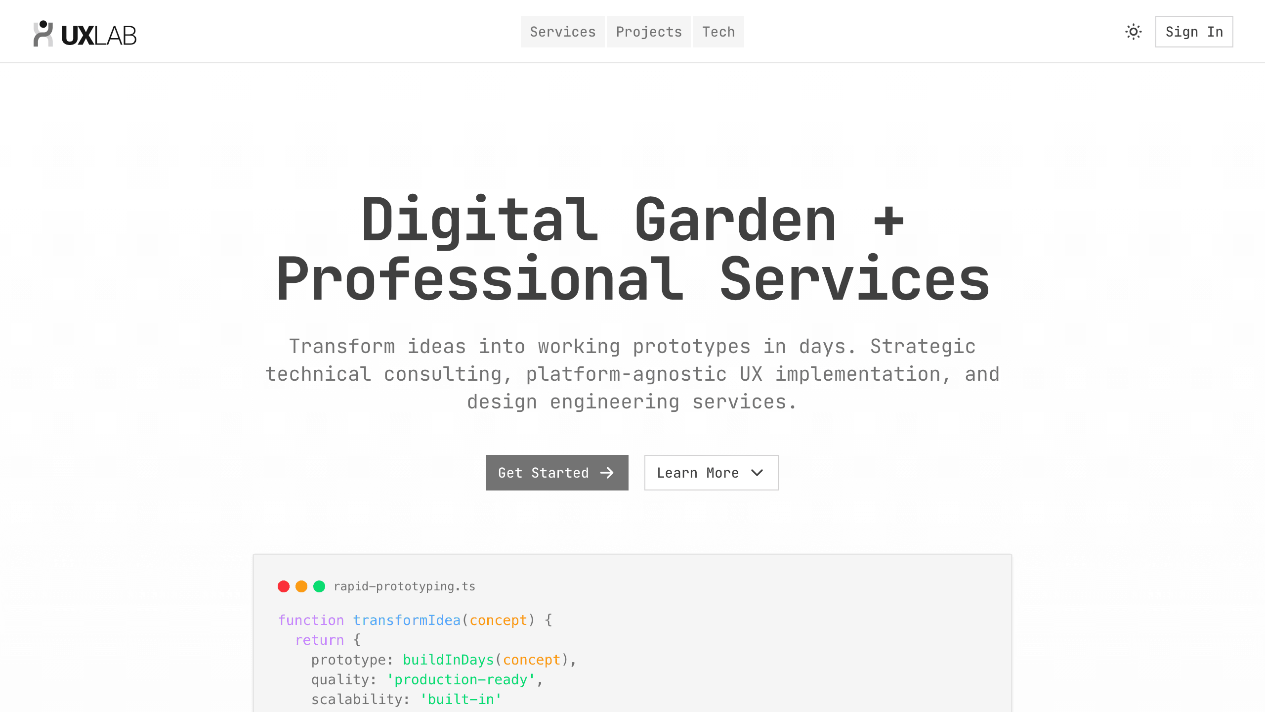 UXLab Digital Garden screenshot